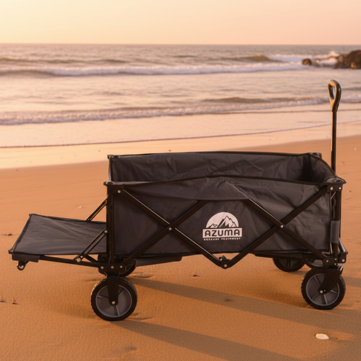 Azuma Folding Wagon Garden Trolley on the Beach 