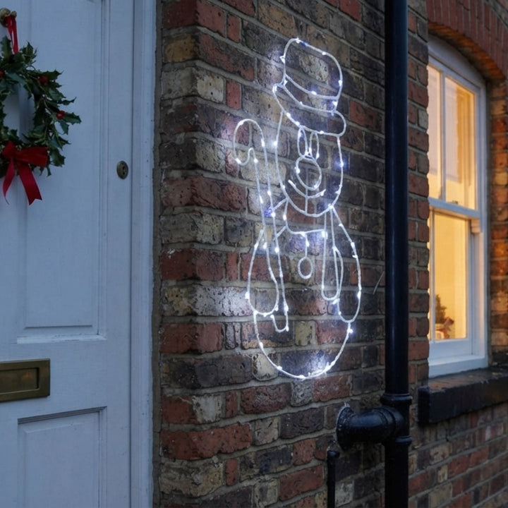 Light Up Snowman Christmas Decoration Wall Hanging 45cm