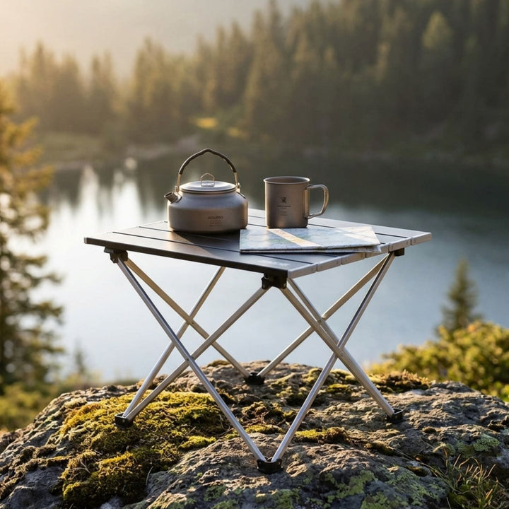 Azuma Mini Folding Table Black Lightweight Camping Picnic