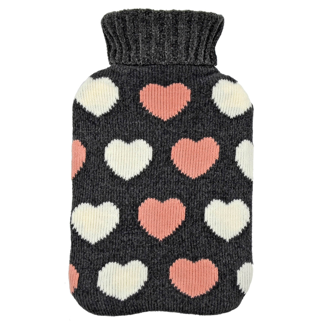 Bulk Pack of 12 Hot Water Bottle Knitted Cover Pink White 2 Litre