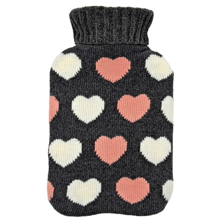 Bulk Pack of 12 Hot Water Bottle Knitted Cover Pink White 2 Litre