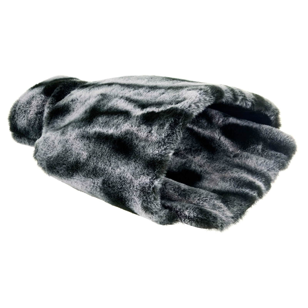 Foot Warmer Slipper Hot Water Bottle Grey Faux Fur Animal Print