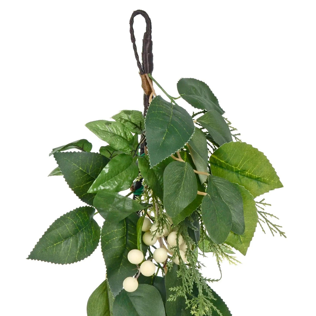 Loop end of a Christmas garland with snowberries