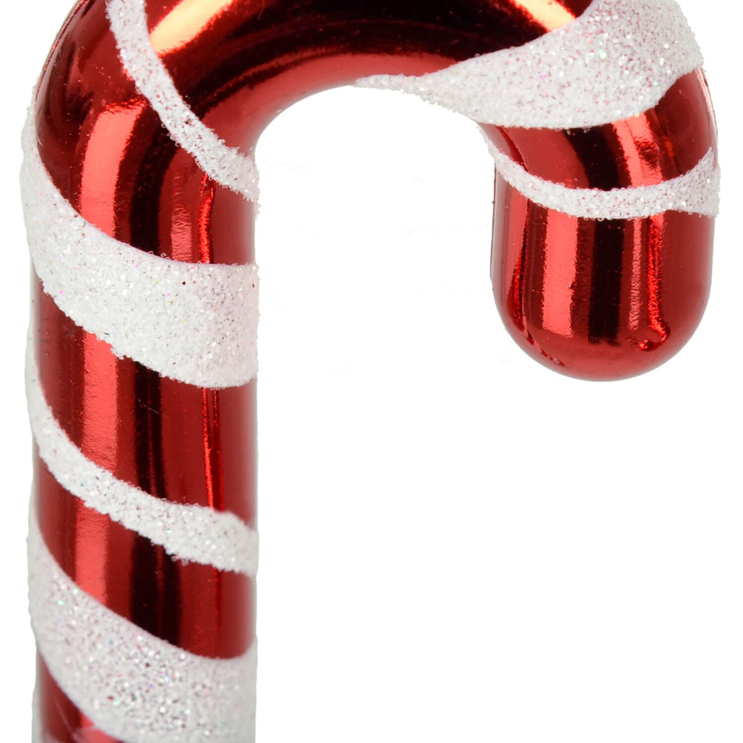 Pack Of 6 Candy Cane Christmas Tree Decorations Red White 12cm