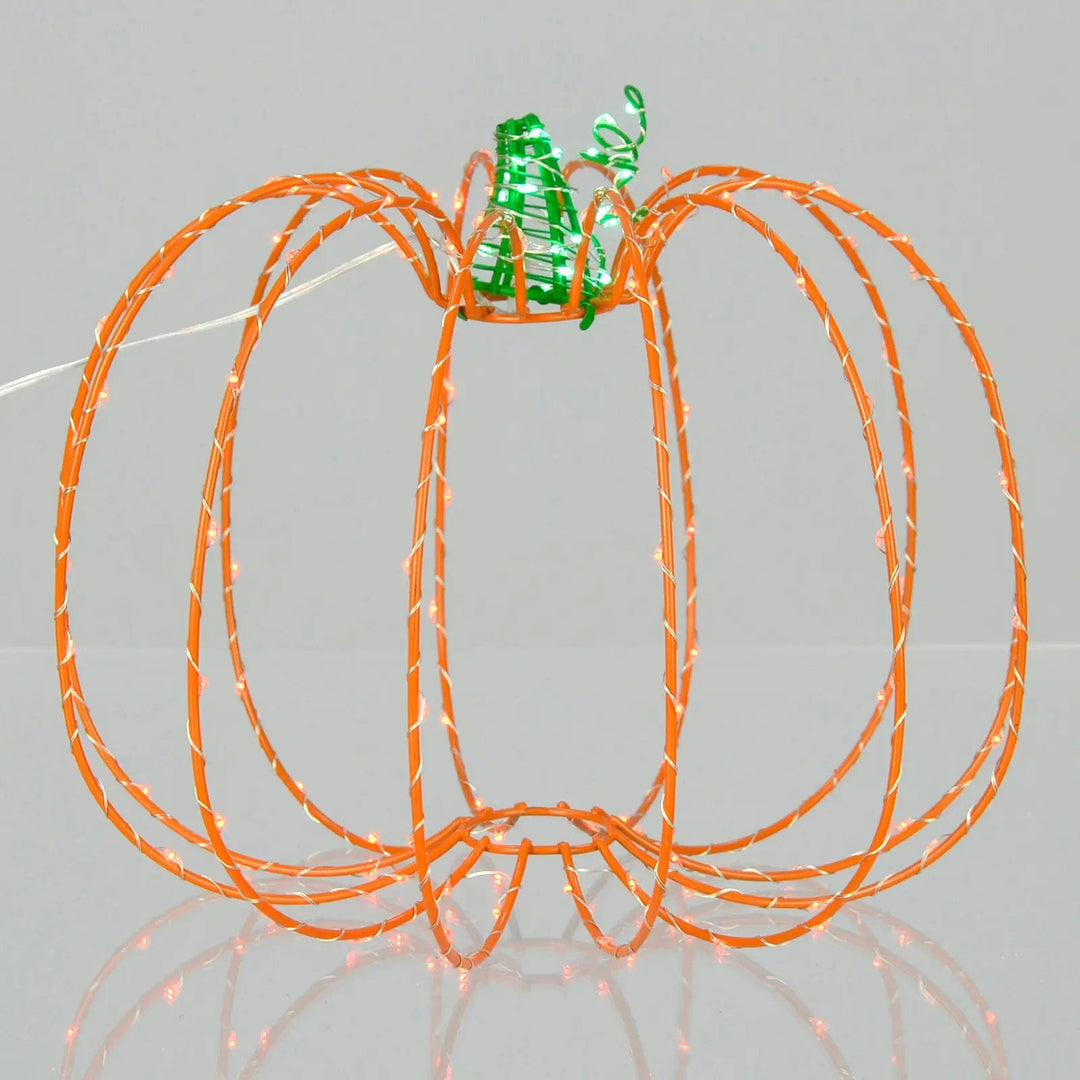 light up pumpkin frame halloween decoration with orange and green lights