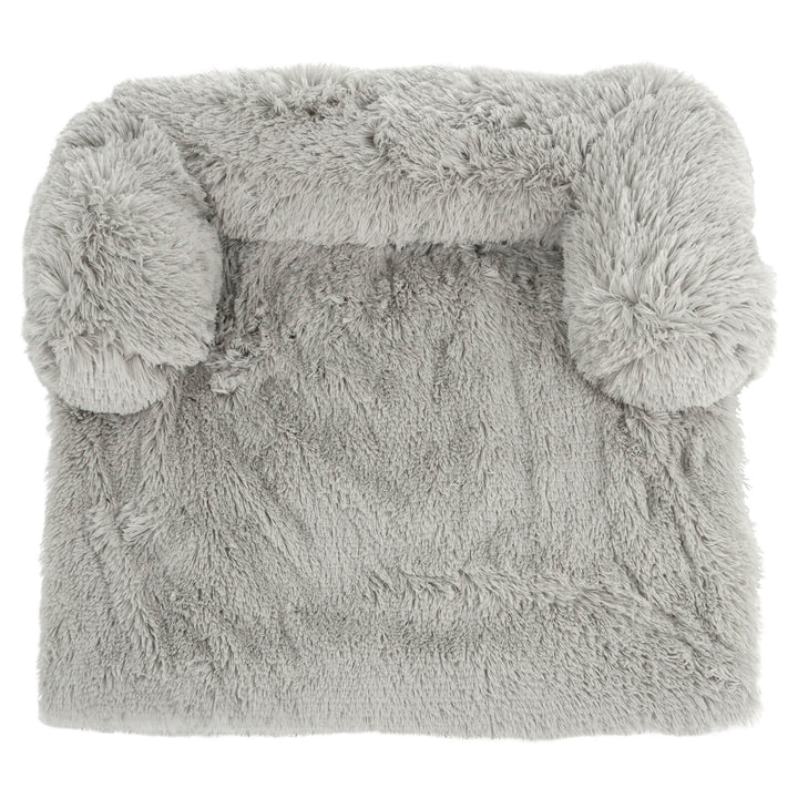 Luxury Pet Bed Couch Plush Cat Dog Sofa Protector Light Grey M