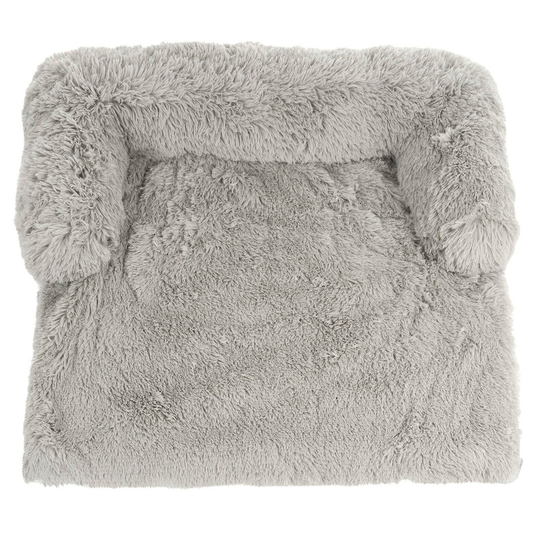 Luxury Pet Bed Couch Plush Cat Dog Sofa Protector Light Grey L