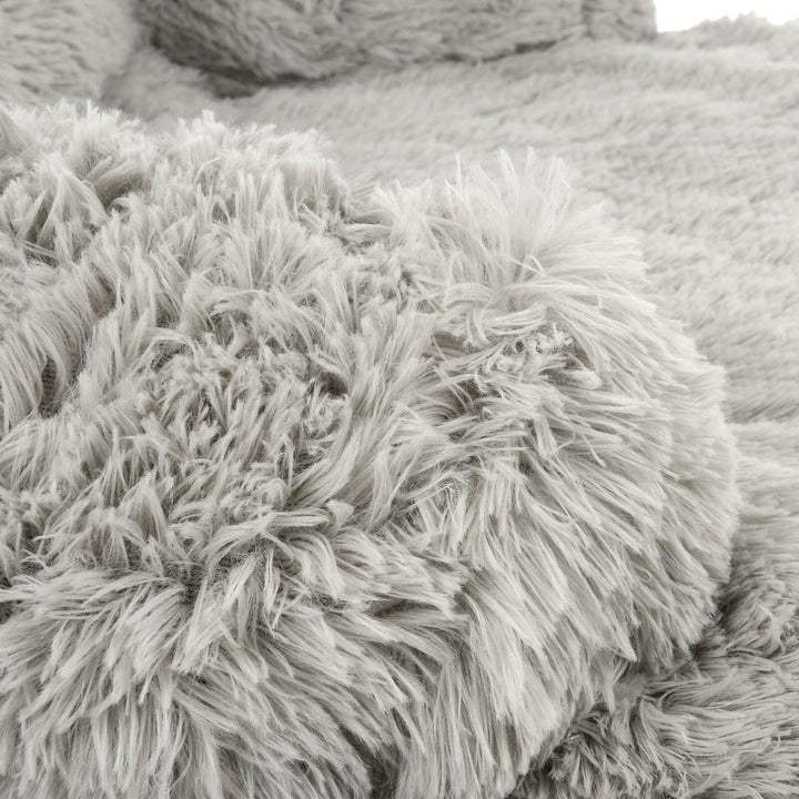 Luxury Pet Bed Couch Plush Cat Dog Sofa Protector Light Grey