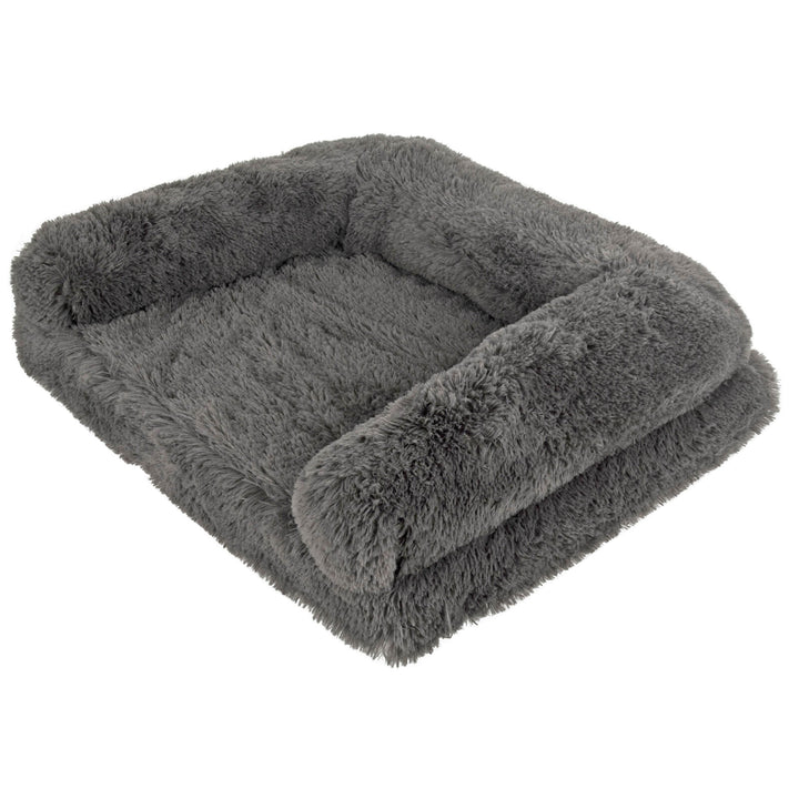 Luxury Orthopaedic Foam Pet Sofa Bed Plush Dog Couch Grey 80cm