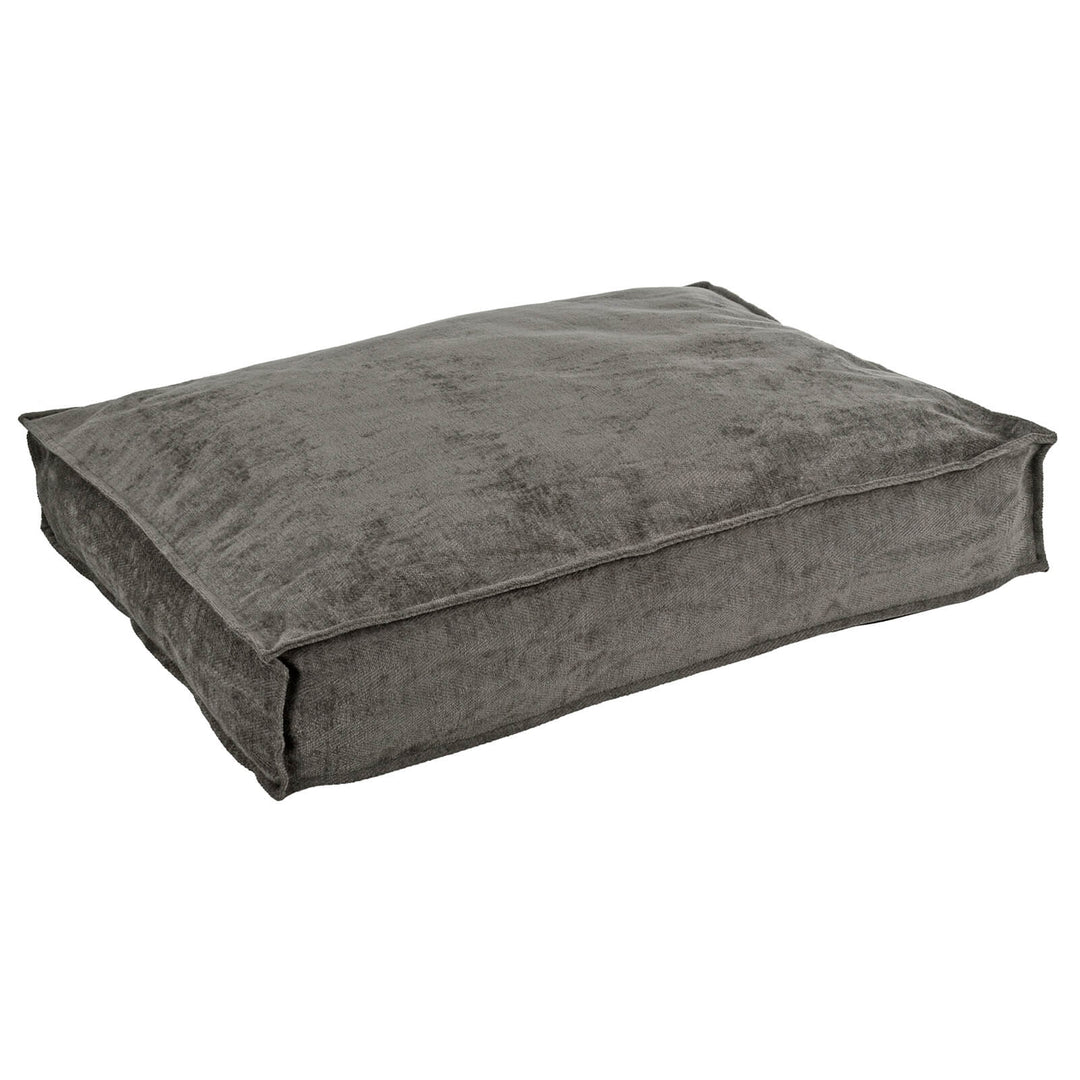 Luxury Pet Bed Dog Mattress Soft Fill Grey Chenille Fabric M