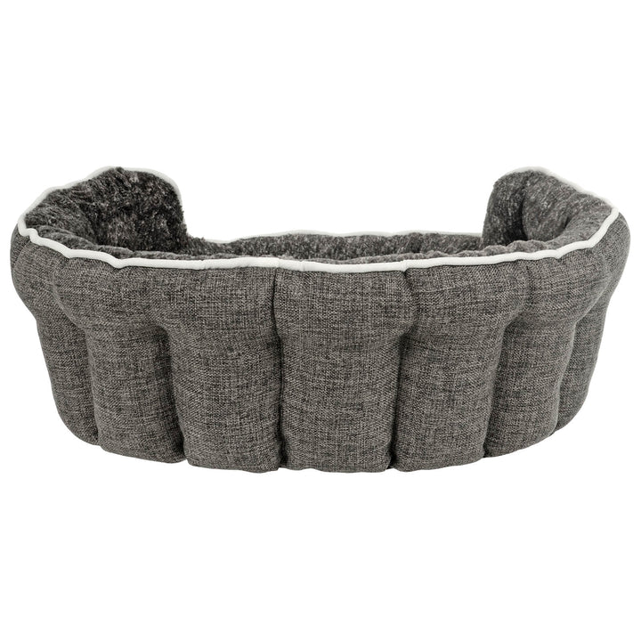 Luxury Oval Pet Bed Linen Fabric Padded Scallop Wall Dog Sofa