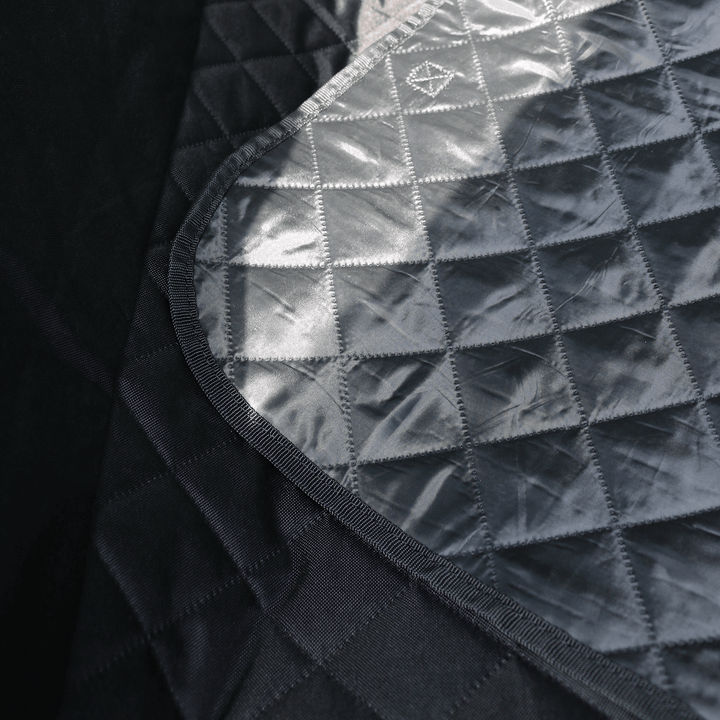 shot of heavy duty fabric on reverse featuring polyester water resistant material