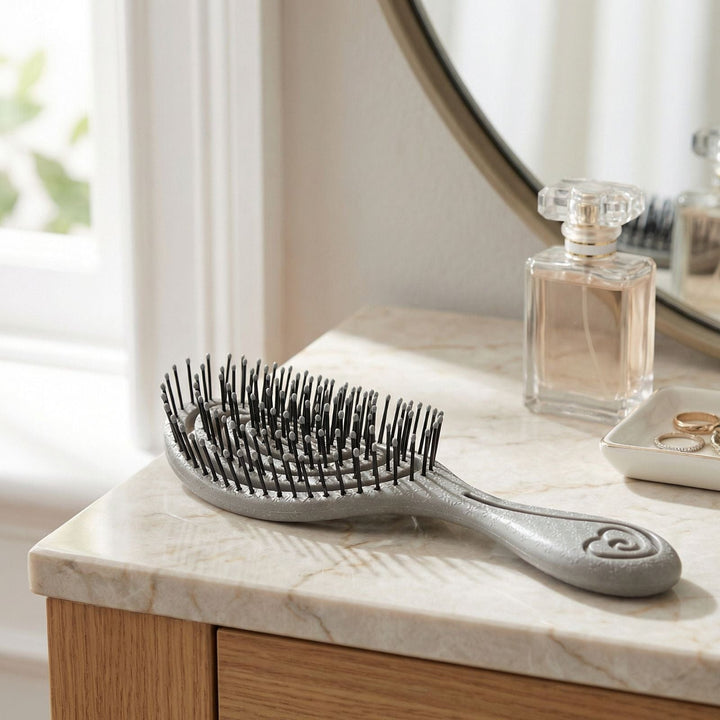 Biodegradable Grey Wheat Detangling Vented Hairbrush Wet Dry