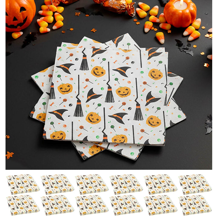 Bulk Packs of Halloween Table Decor Witch Hat Cups Plates Napkins