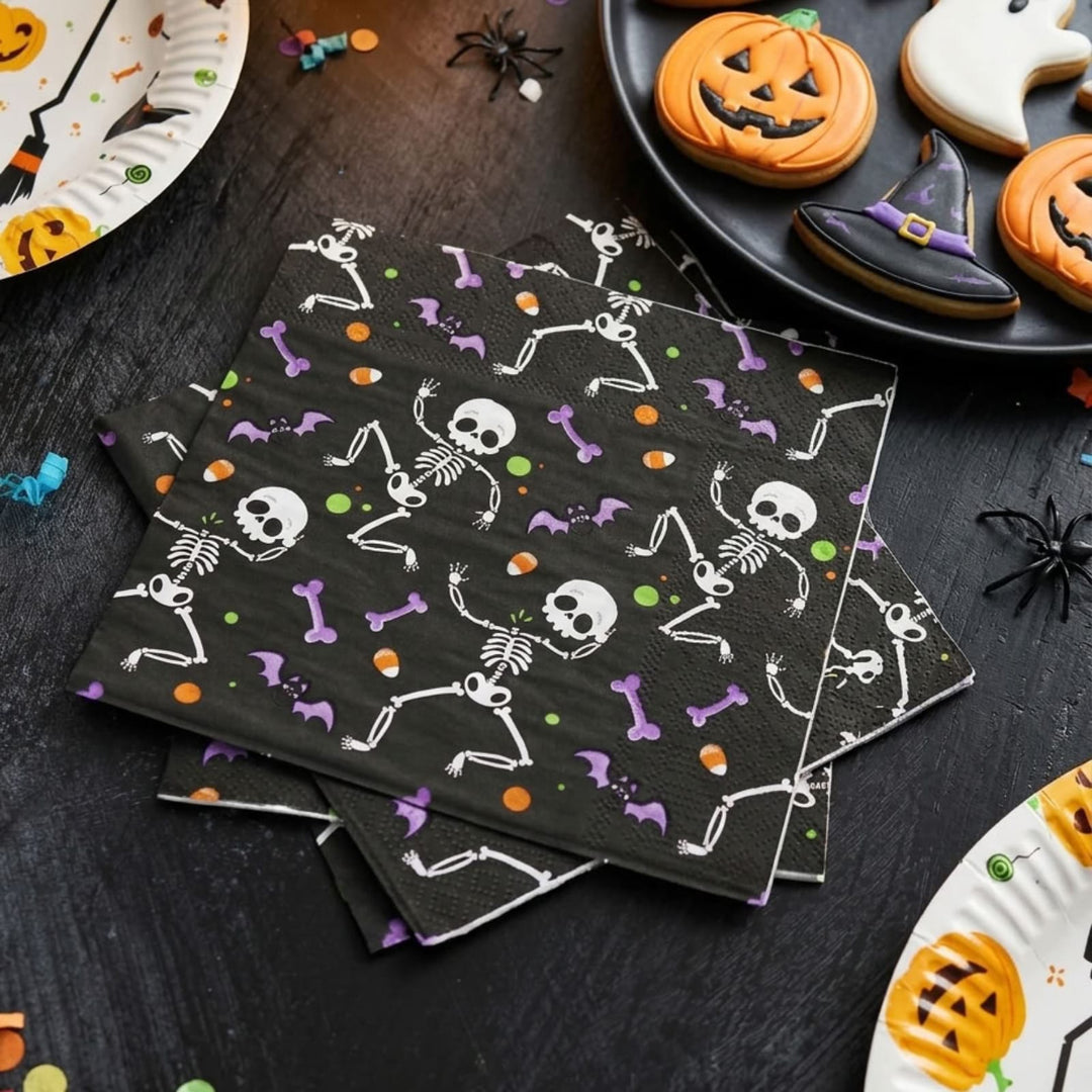 20 Pack Dancing Skeleton Halloween Party Table Paper Napkins
