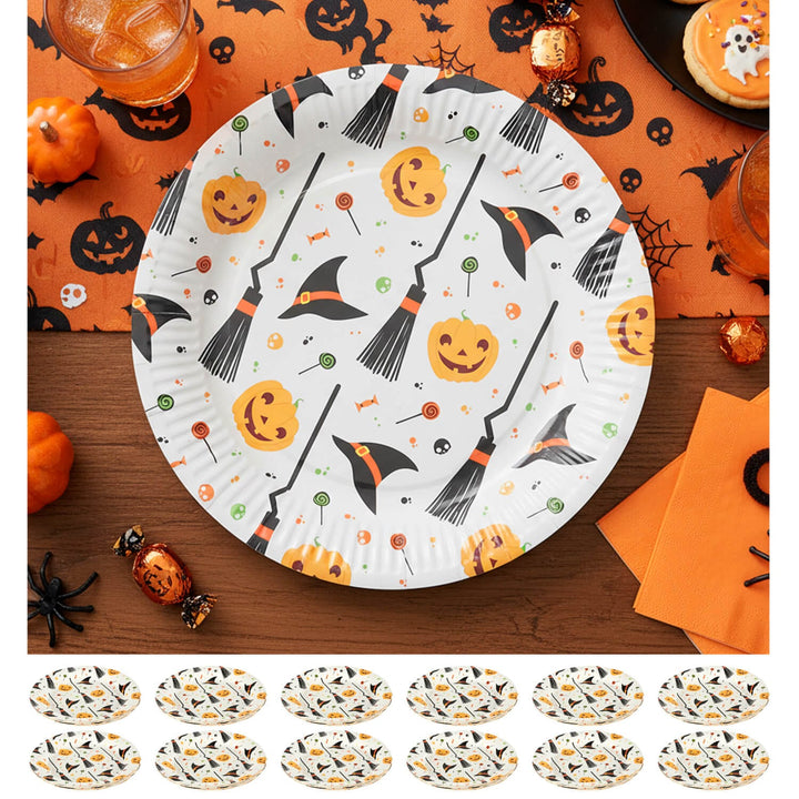 Bulk Packs of Halloween Table Decor Witch Hat Cups Plates Napkins