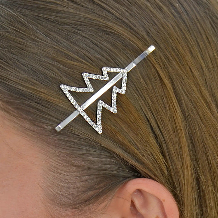 Christmas Tree hair slide with diamante decoration