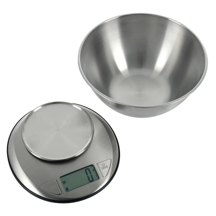 digital kitchen scales with removable stainless steel bowl