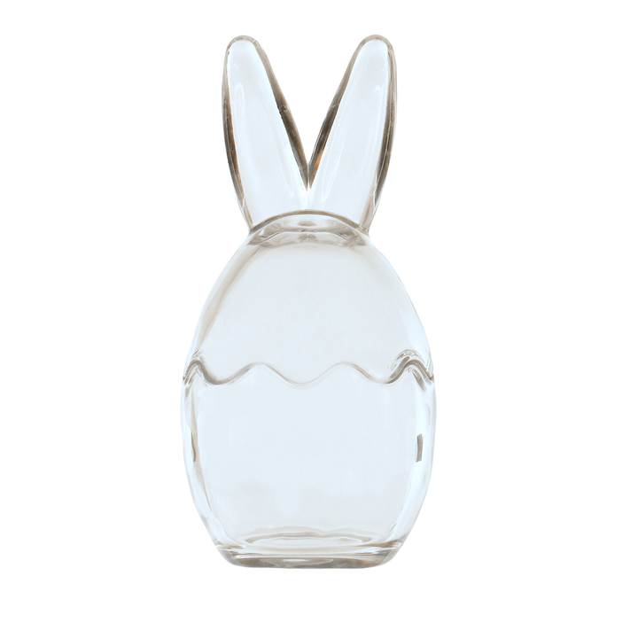 large sized bunny ears storage jar with lid on white background shot