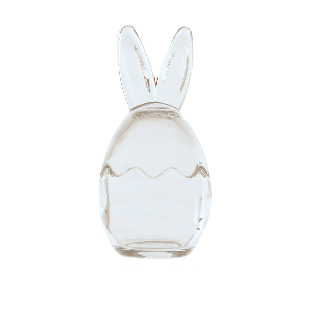 large sized bunny ears storage jar with lid on white background shot