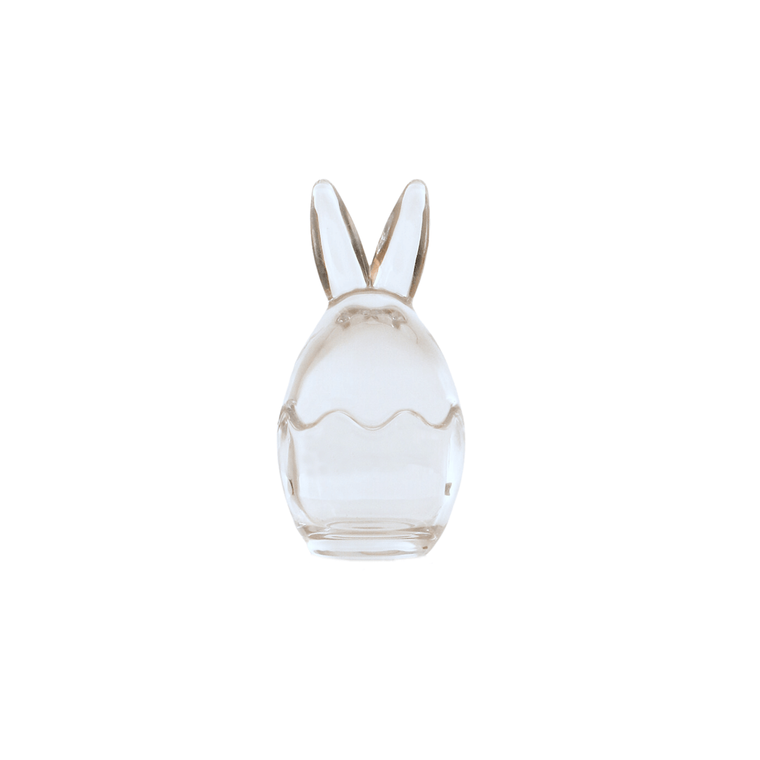 small sized bunny ears storage jar with lid on white background shot