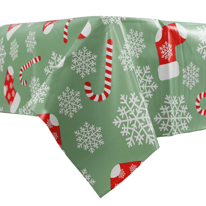 Christmas Tablecloth PVC Wipe Clean Xmas Table Cover