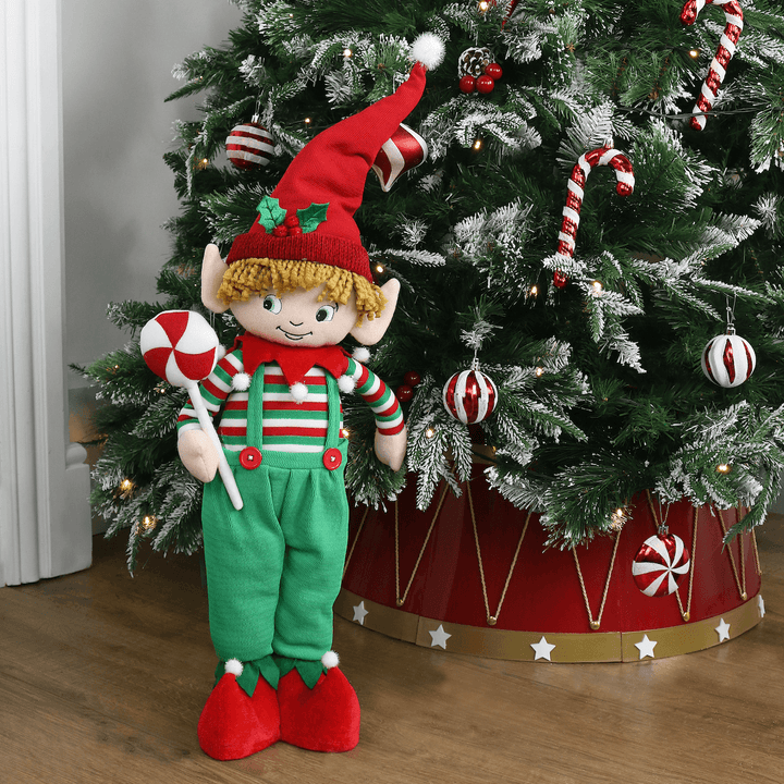 Mr Crimbo Standing Christmas Elf Figure Decoration Fabric 79cm