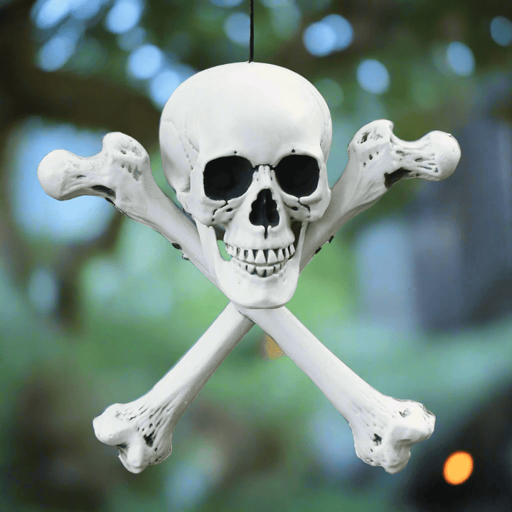 Hanging Skull &amp; Crossbones Halloween Party Prop Decoration 42cm