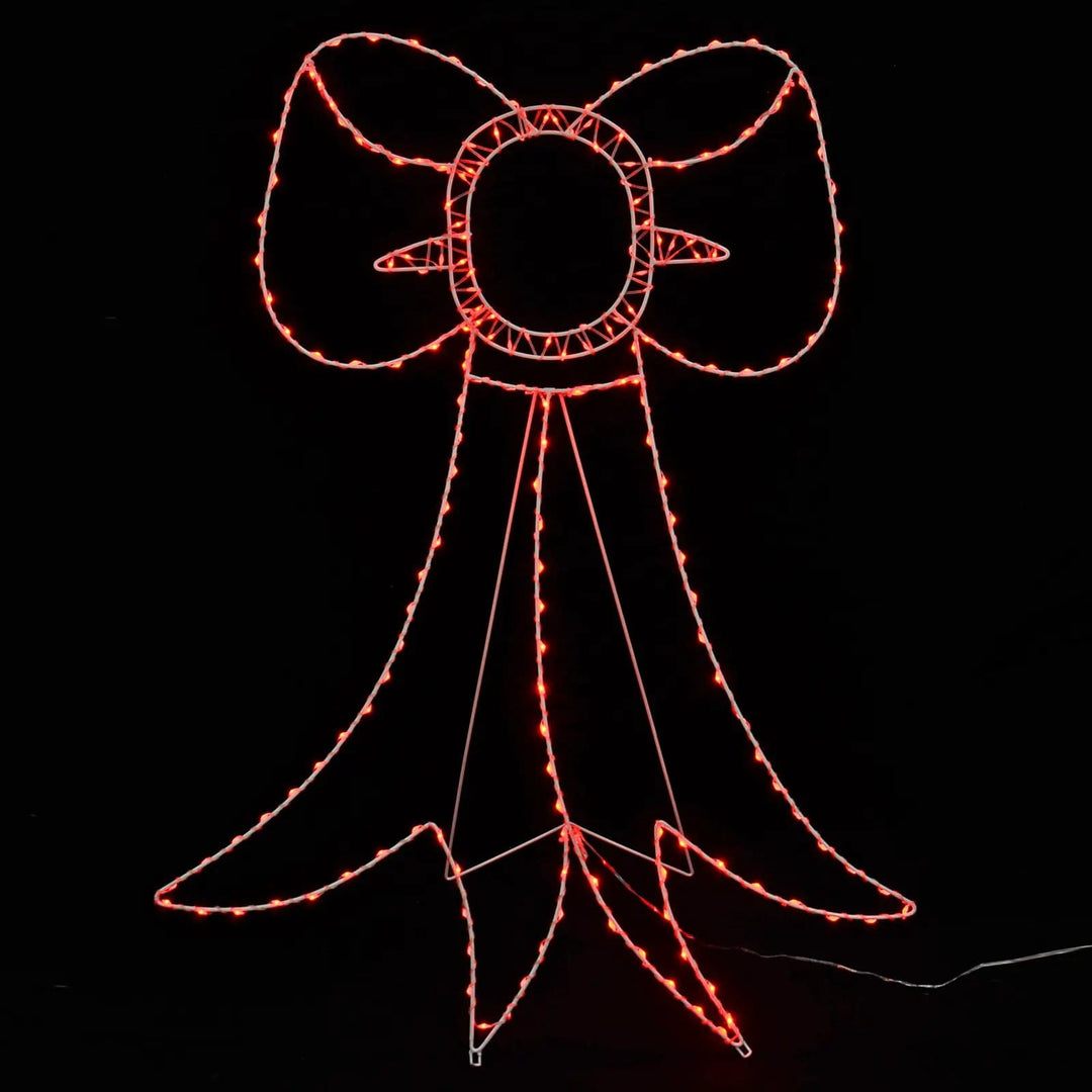 Christmas Bow shape silhouette light with red LED lights