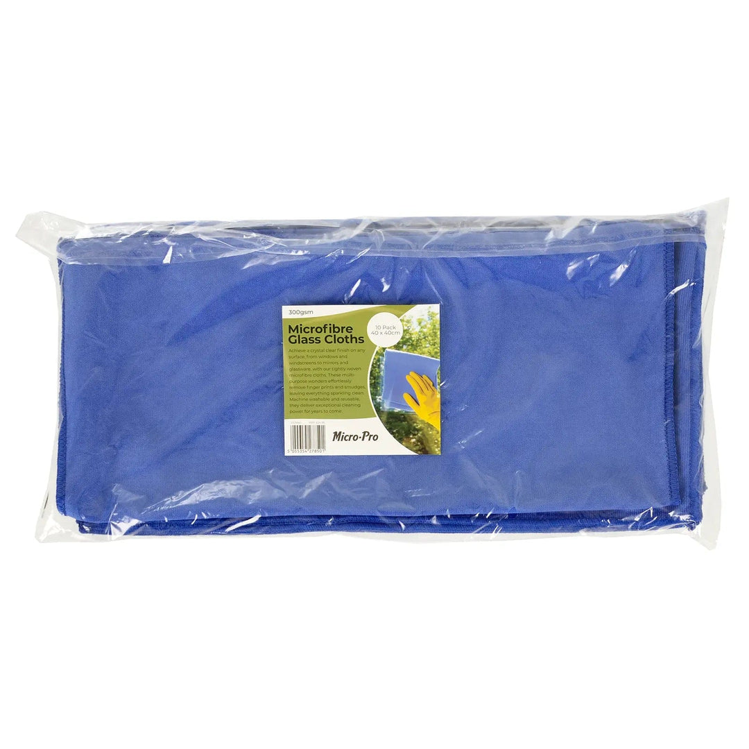 Blue microfibre glass cloths in packaging