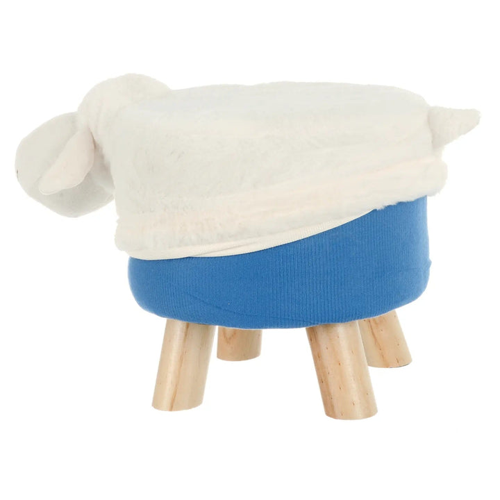 Sheep design kids stool showing removable fleece cover