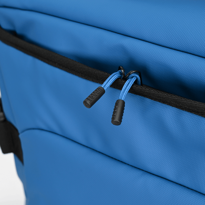 detail shot of rubber zips with hodge and hodge brand logo