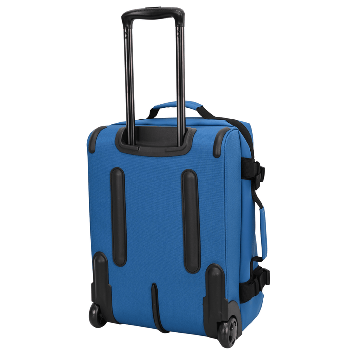 back view of aventura suitcase with rubber stops