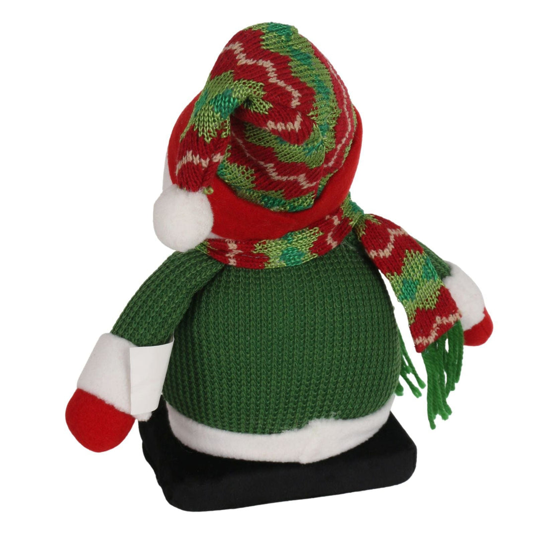 back view of snowman stocking holder