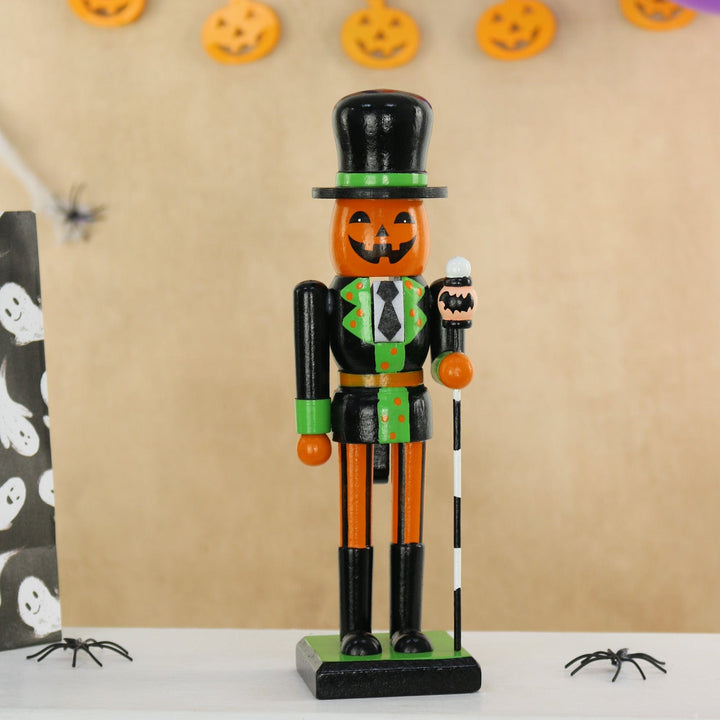 Halloween Pumpkin Nutcracker Soldier Figure Wooden Decoration 25cm