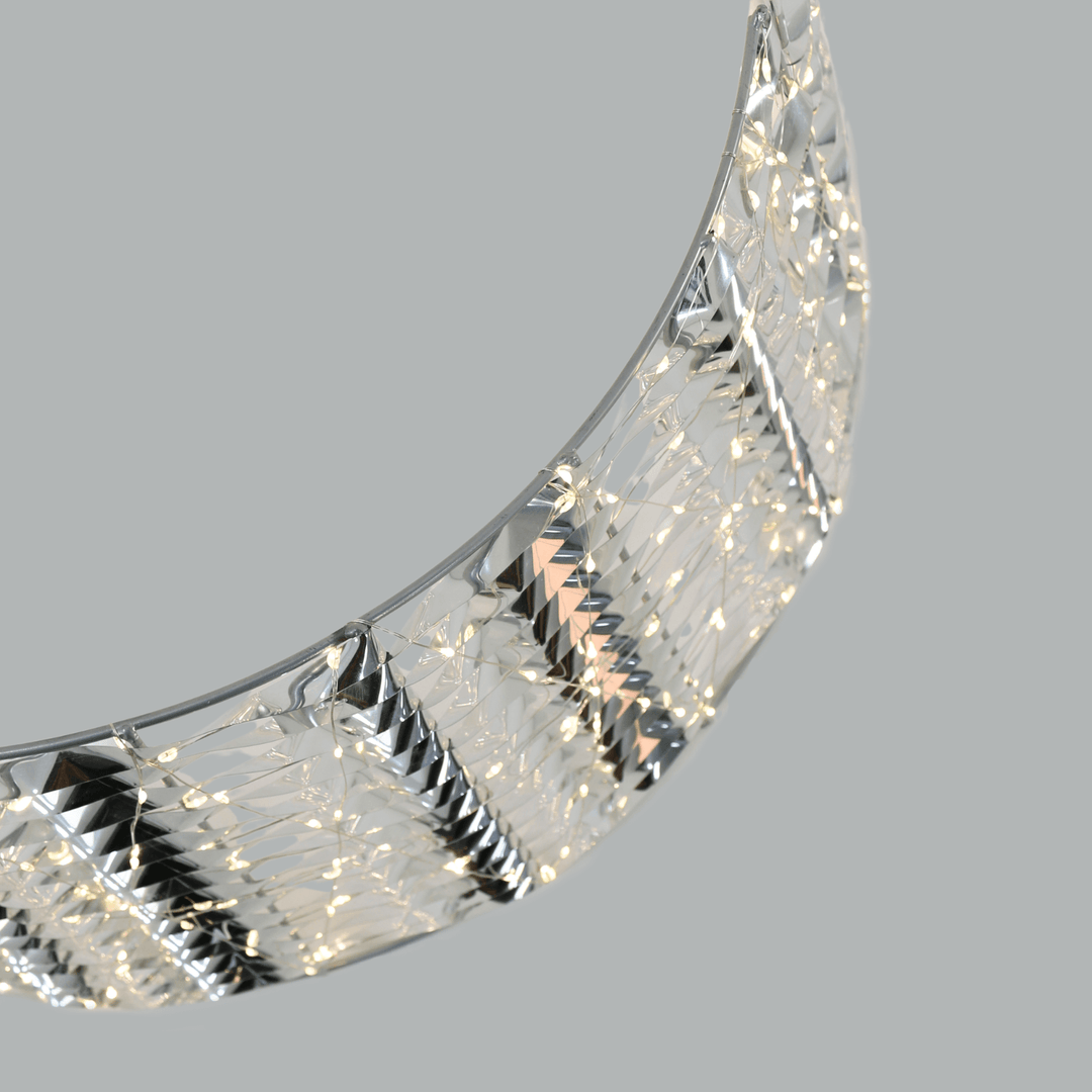 top view of tree skirt with silver metal frame
