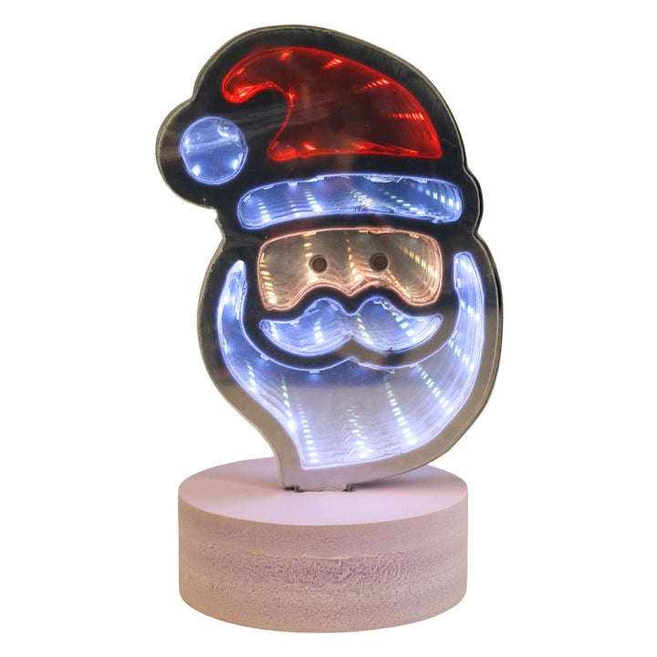 LED light shaped like a Santa Claus face on a white background