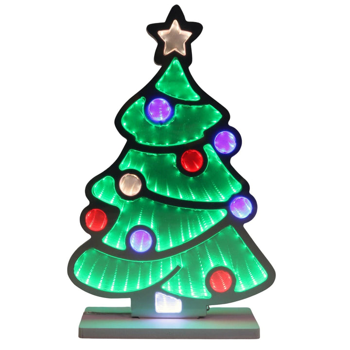 Decorative Christmas tree light with colorful bulbs on a white background
