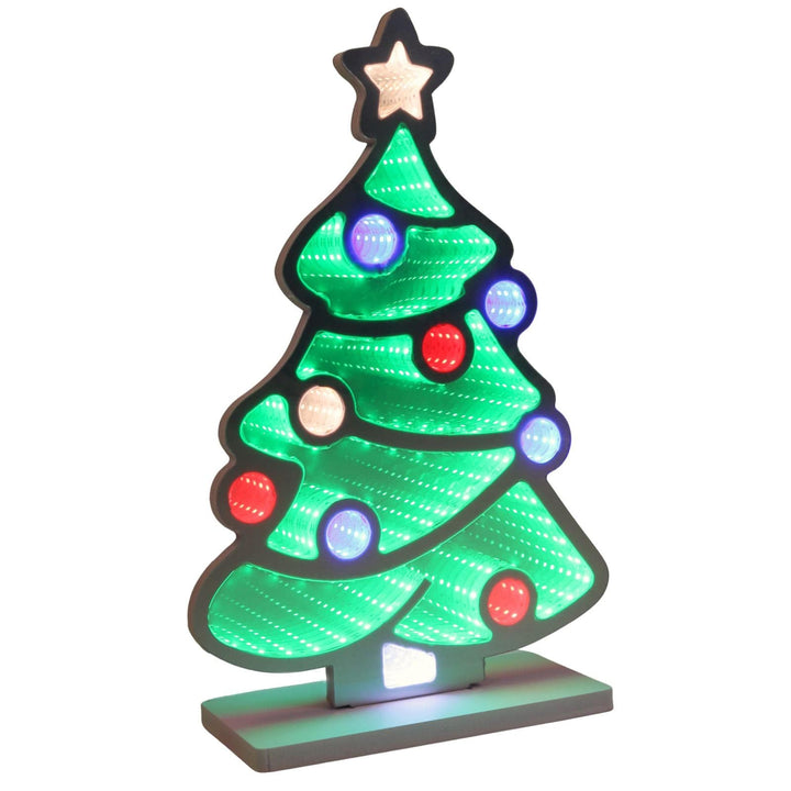 Decorative Christmas tree light with colorful bulbs on a white background