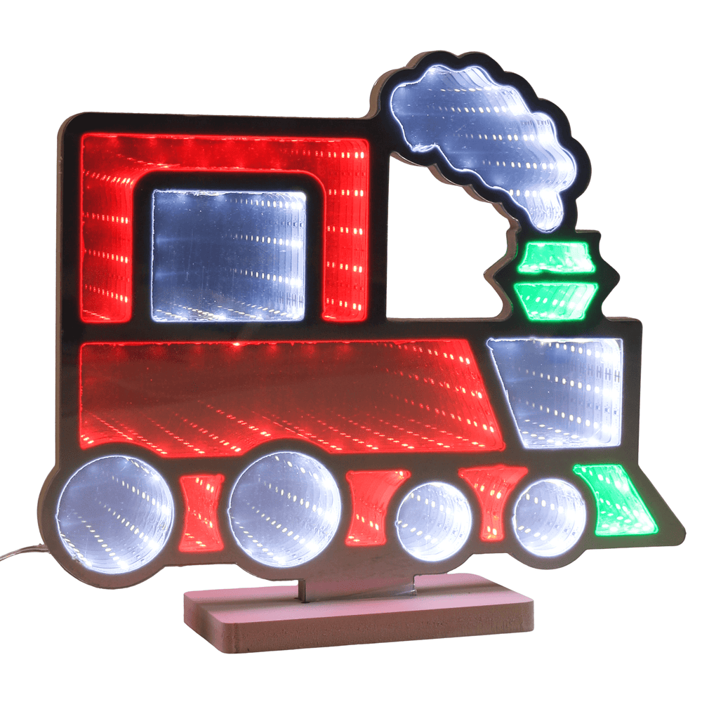 Decorative light with infinity lights in christmas train design