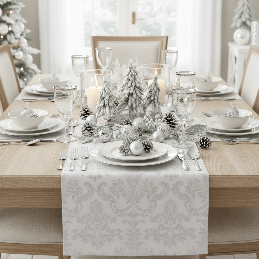 Snow Frosted Christmas Tree Trio Wooden Log Decoration 32cm