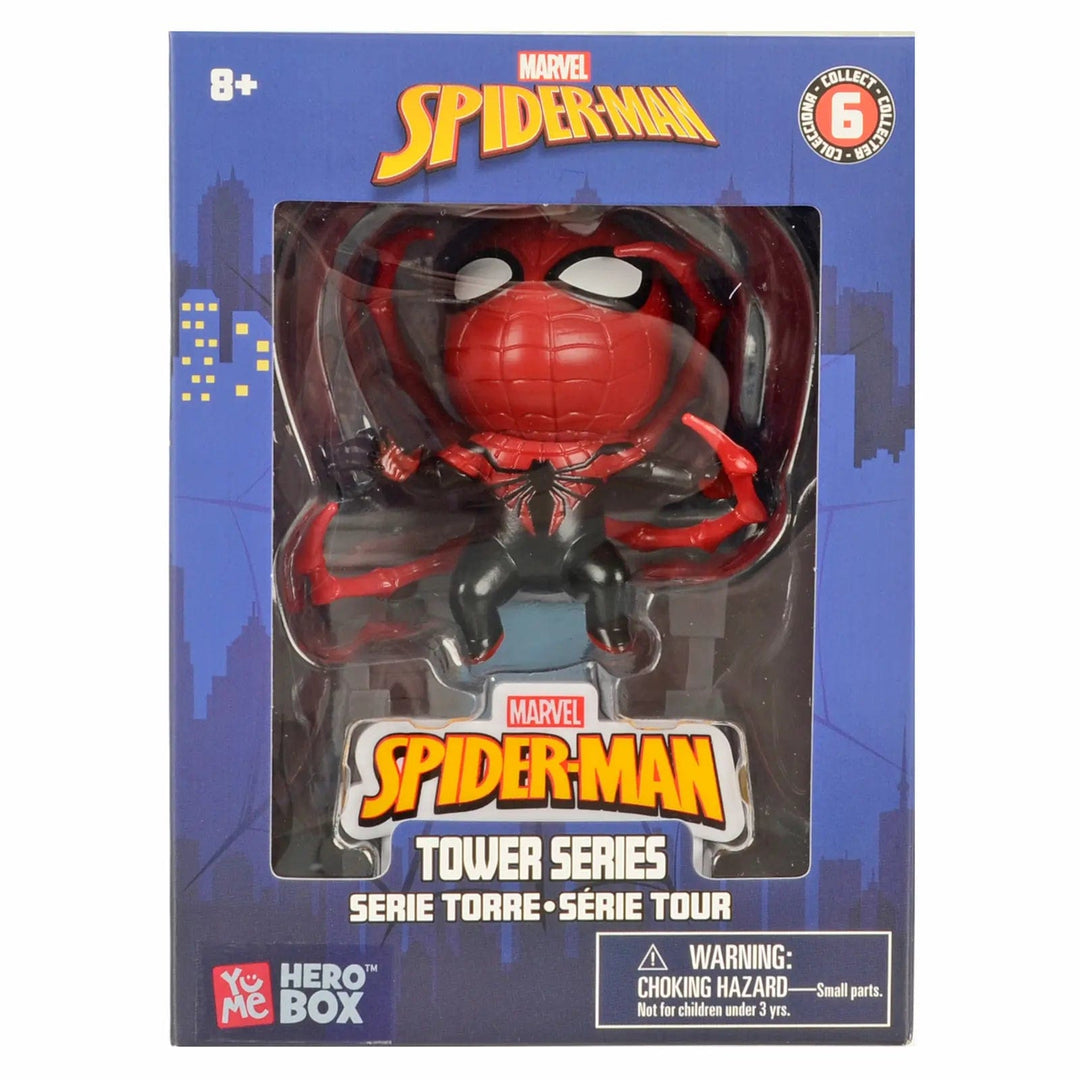 Spiderman tower series collectible figure in window box packaging