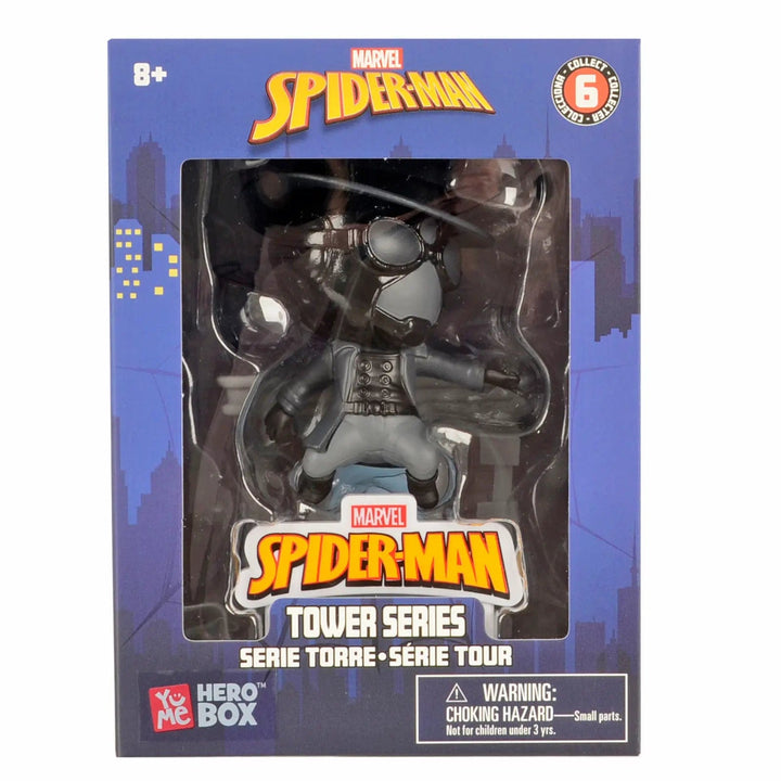 Spider-man Noir tower series collectible figure in window box packaging