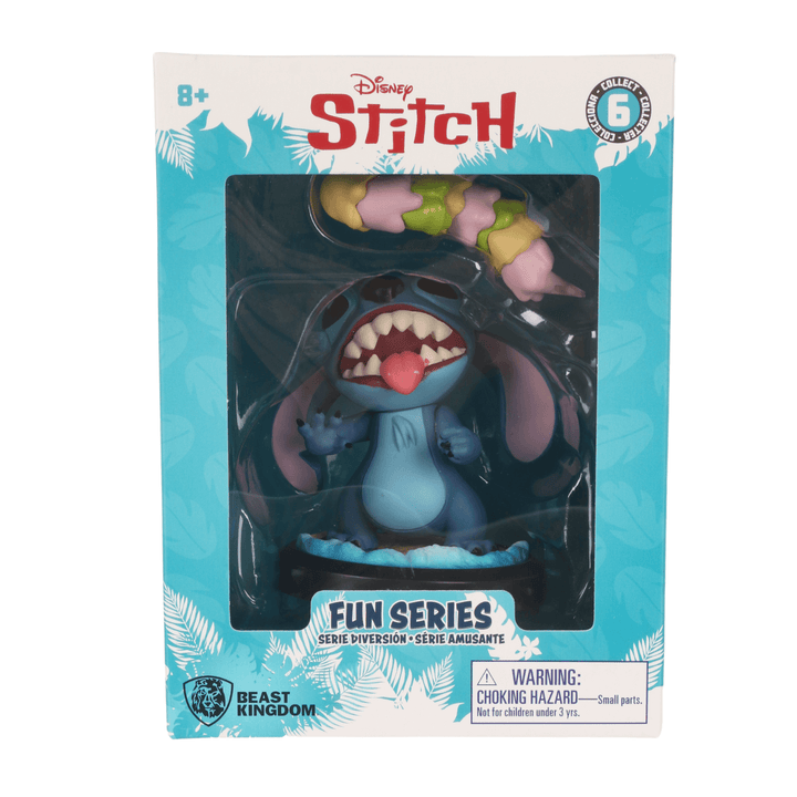 lilo and stitch disney collectible figure in cardboard packaging with mini glutton figure