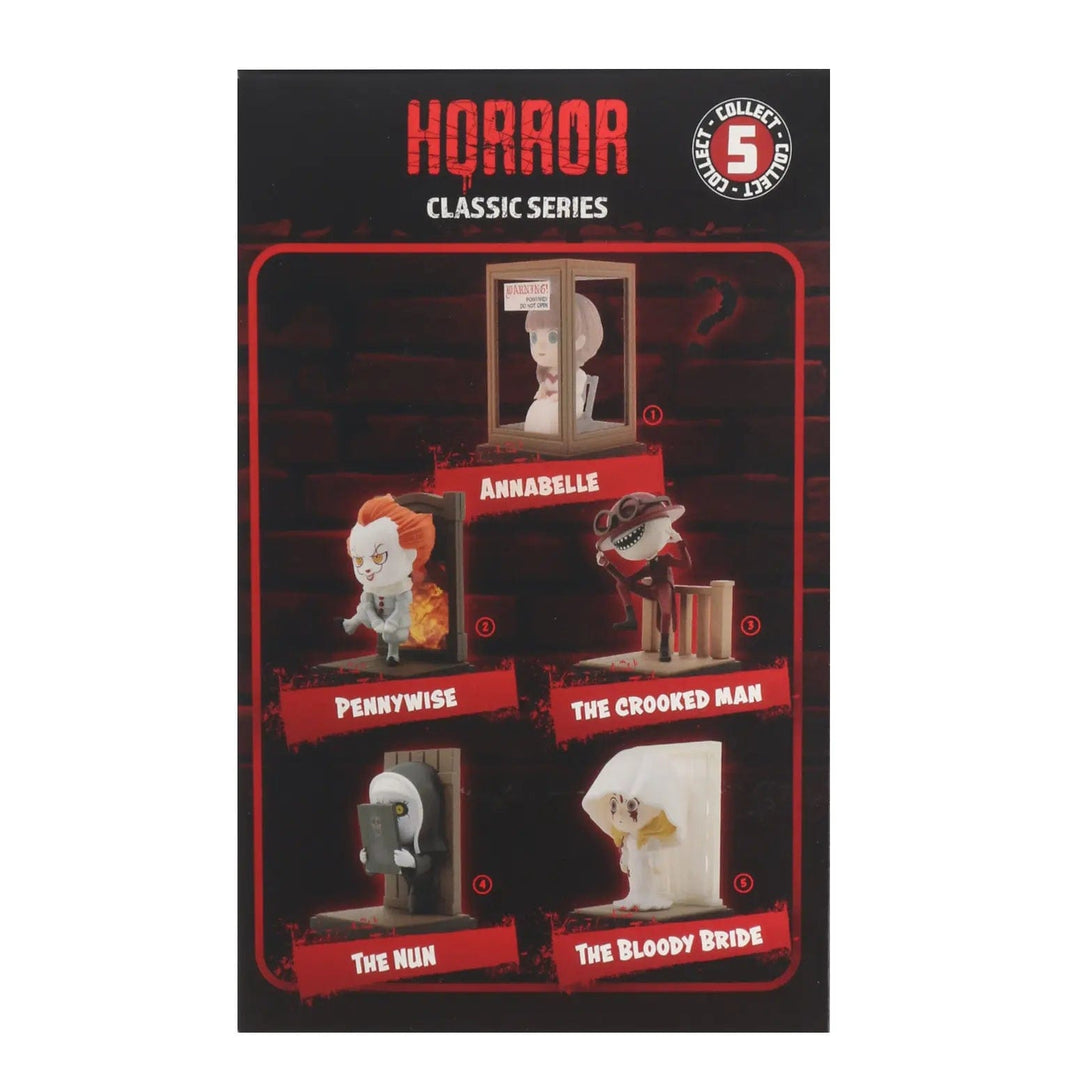 Side panel of the box of Horror Classic Series showing figures to collect