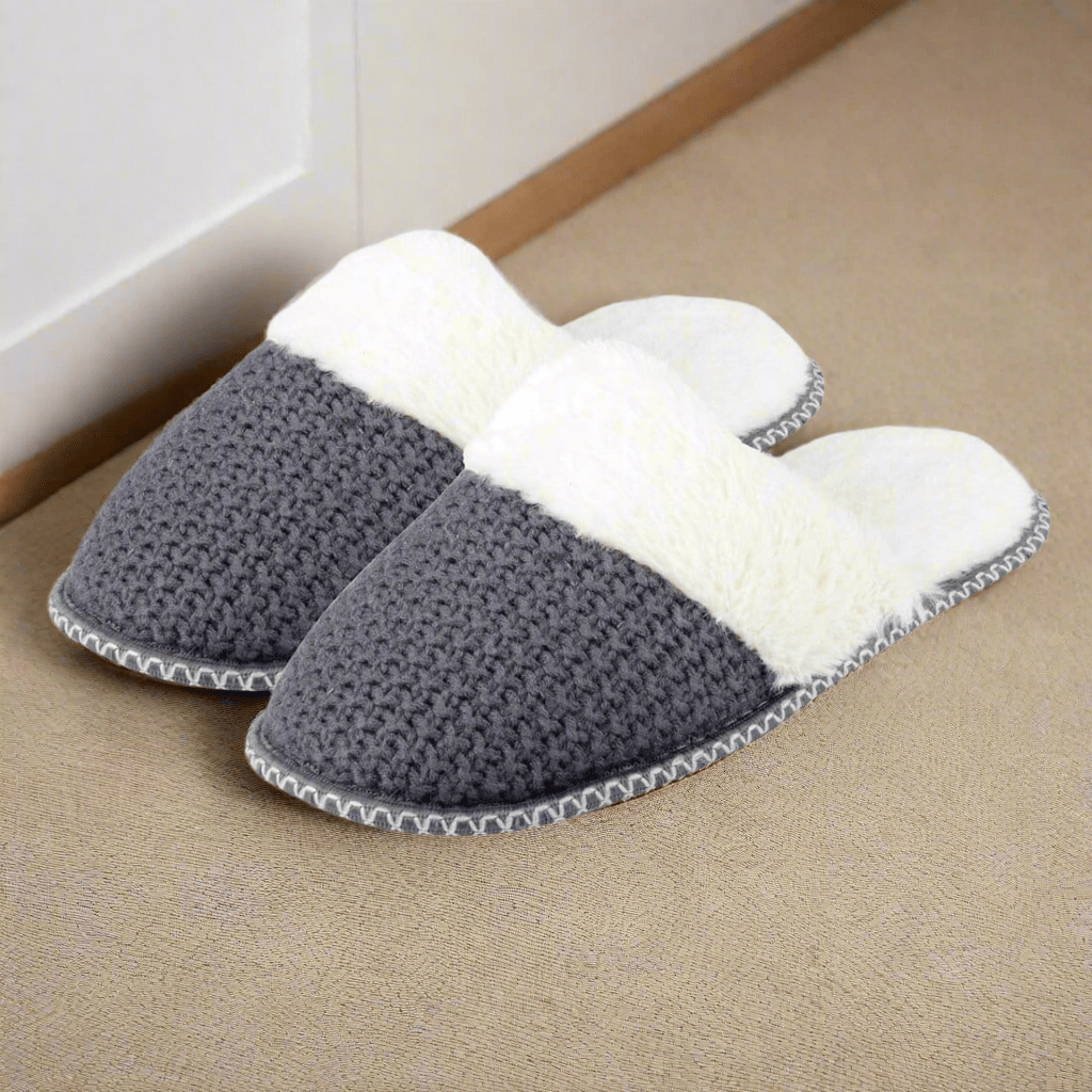 Valentina Knitted Mule Womens Slippers With Fleece Lining