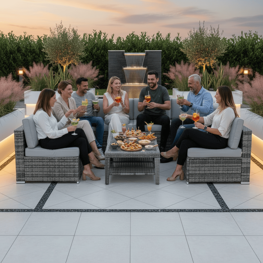 Monaco 10pc Garden Sofa Set Grey Rattan Patio Furniture