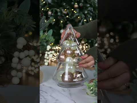 Christmas Tree Shape Tier Glass Storage Jar Container Lid Decoration