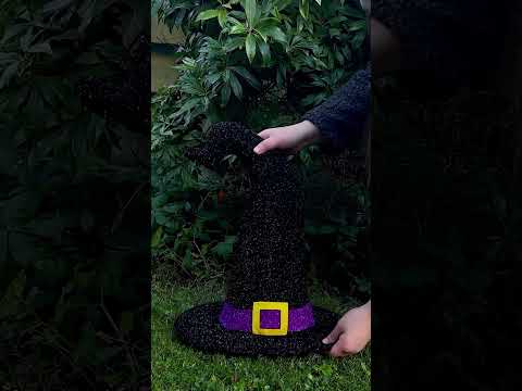 3D Light Up Witch Hat Spider Decoration Outdoor Halloween 40cm