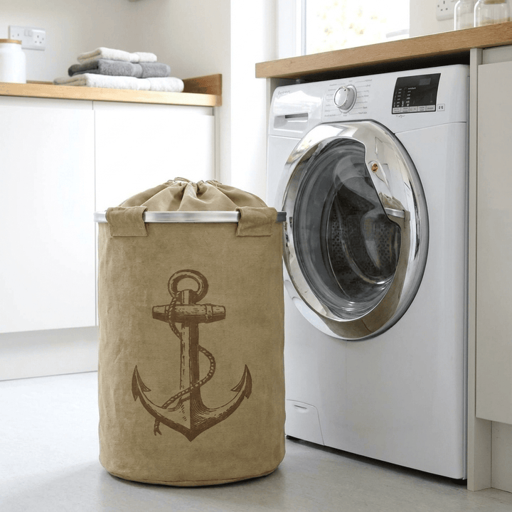 Anchor Large Foldable Pop Up Fabric Laundry Hamper Bag Washing Storage Basket